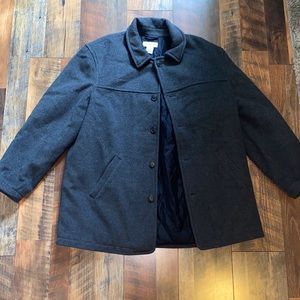 Mens J Crew button up wool coat size L